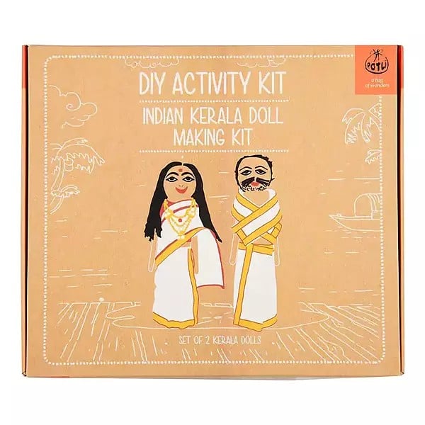 Indian Kerala Doll Making Kit: Set of 2 Bengali Dolls (Do it Yourself)