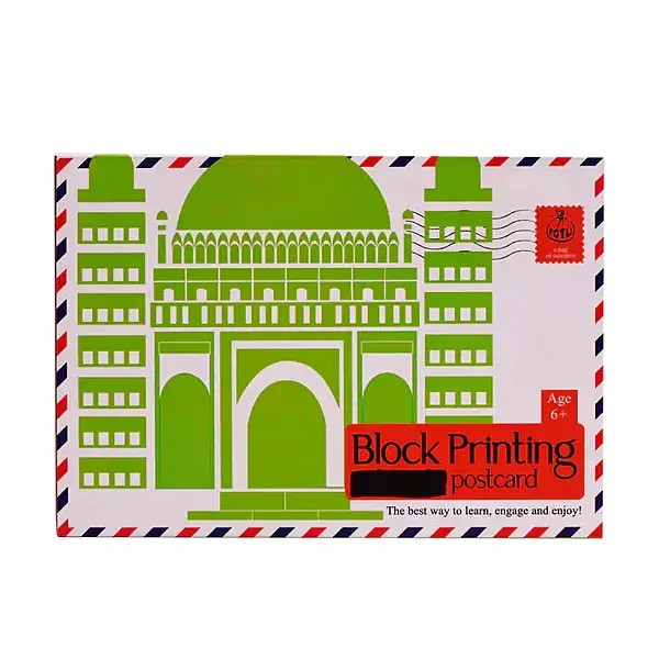 Gol Gumbaz Postcard Block Printing:  Age 6+ (Do it Yourself)