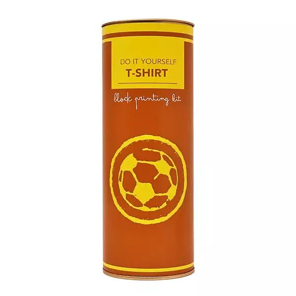 Cotton T-Shirt Block Printing Kit Yellow Football (Do it Yourself)