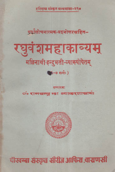 रघुवंशमहाकाव्यम् - Raghuvamsa Mahakavyam- Canto- 6 & 7 (An Old and Rare Book)