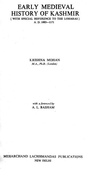 Early Medieval History of Kashmir : With Special Reference to The Loharas (An Old and Rare Book)