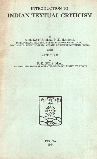 Introduction to Indian Textual Criticism (An Old and Rare Book)