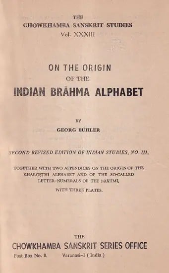 On the Origin of the Indian Brahma Alphabet (Old and Rare Book)