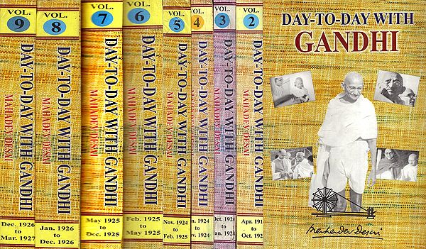 Day-To-Day With Gandhi: Secretary's Diary-Set of 9 Volumes (An Old and Rare Book)