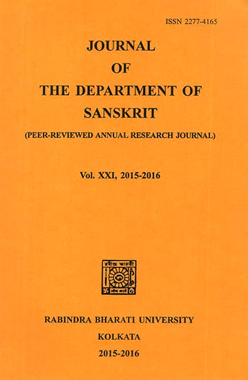 Journal of The Department of Sanskrit- Volume 21, 2015-16