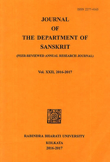 Journal of The Deparment of Sanskrit- Volume 22, 2016-17