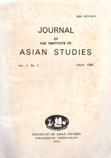 Journal of The Institute of Asian Studies- Vol. V, No. 2- March 1988 (An Old and Rare Book)