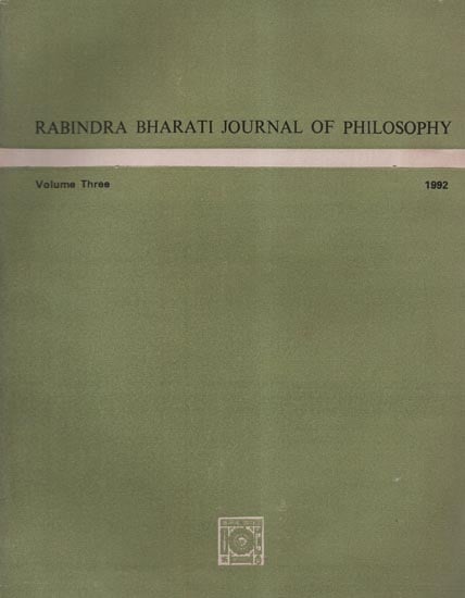 Rabindra Bharati Journal of Philosophy: Volume Three, 1992 (An Old and Rare Book)