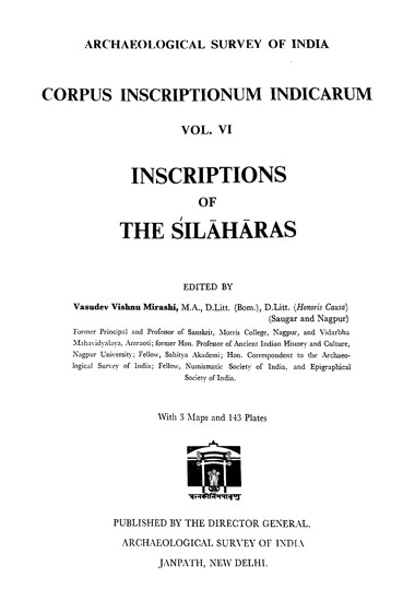 Inscriptions of the Silaharas: Part VI (An Old and Rare Book)