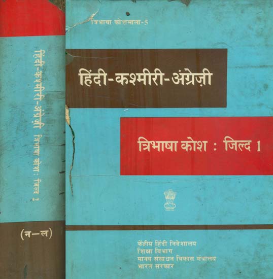 हिंदी - कश्मीरी - अंग्रेजी : Hindi, Kashmiri and English Dictionary in Set of 2 Volumes (An Old and Rare Book)