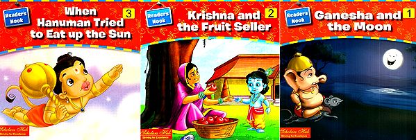 Children Book - Ganesha, Krishna and Hanuman- A Pictorial Book (Set of 3 Volumes)