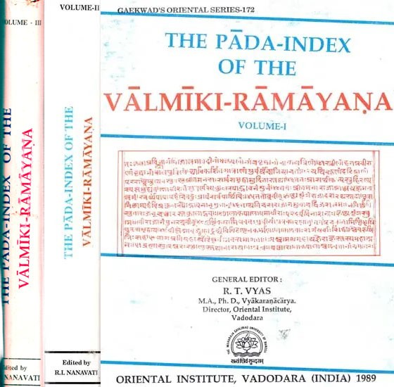 The Pada- Index of The Valmiki- Ramayana: A Comprehensive Index of Verse Quarters of the Critical Edition of Valmiki Ramayana (Set of 3 Volumes  An Old & Rare Book)