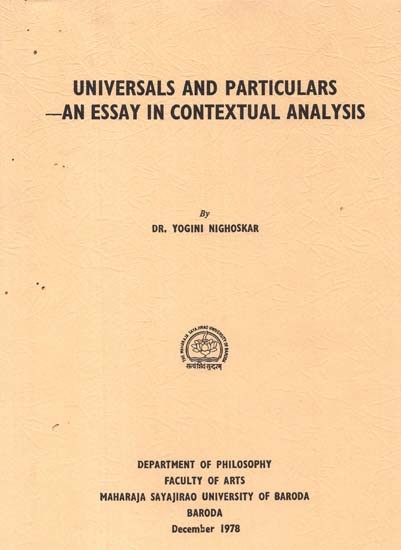 Universals And Particulars - An Essay In Contextual Analysis (An Old And Rare Book)