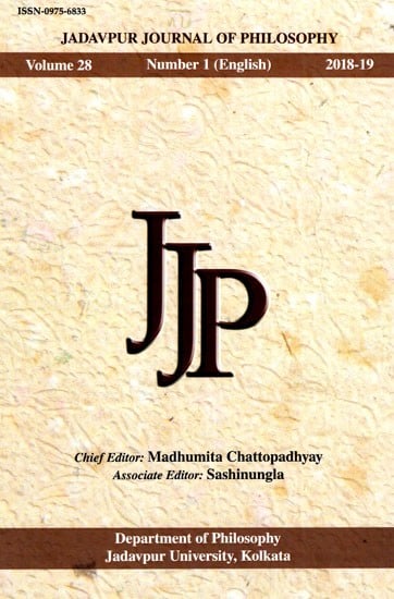 Jadavpur Journal of Philosophy Volume-28 Number-1 (English) 2018-19