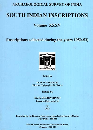 South Indian Inscriptions- Volume XXXV (Inscriptions Collected During The Years 1950-53)