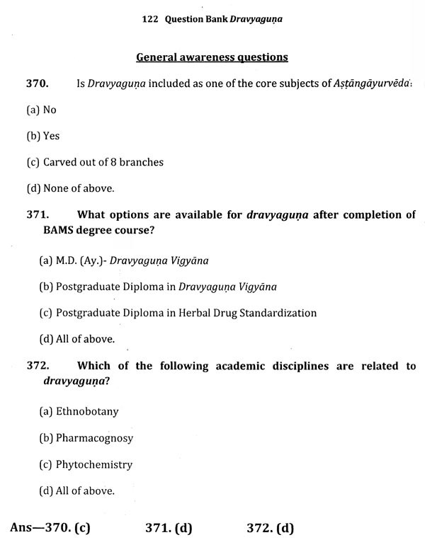 Question Bank Dravyaguna All India Post Graduate Entrance Test