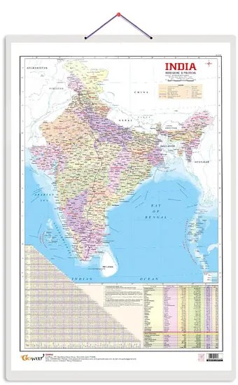India: Road Guide and Political (Map)