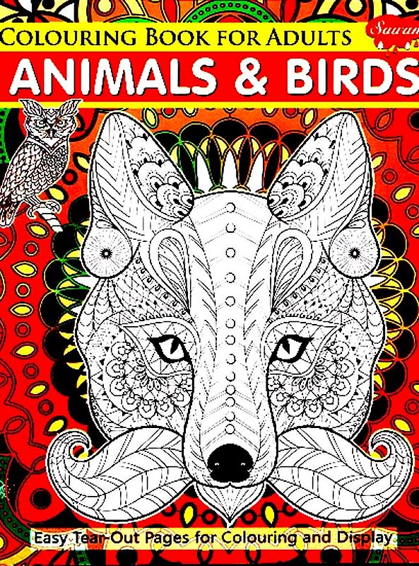 Colouring Book For Adults: Animals & Birds (A Pictorial Book)