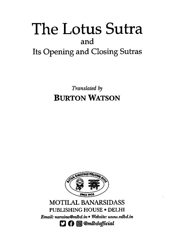 The Lotus Sutra and Its Opening and Closing Sutras Exotic India Art