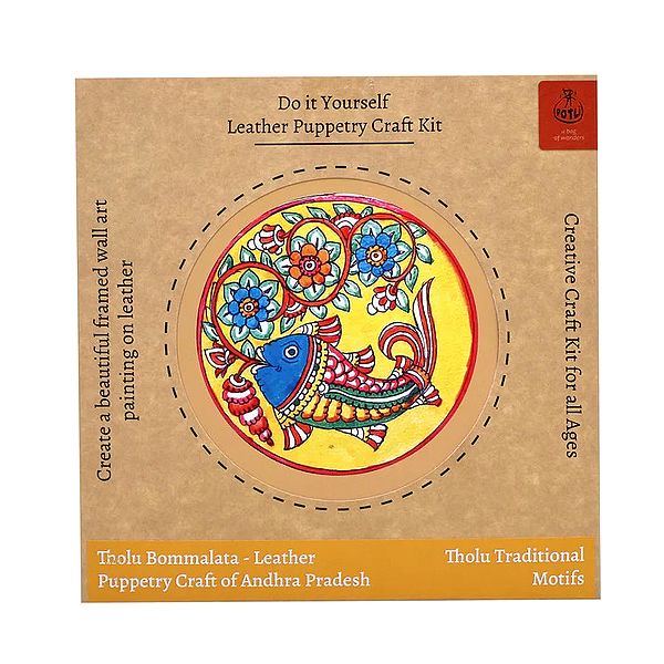 Wall Art Fabric Painting kit Traditional Fish: Tholu Bommalata- Leather Puppetry Craft of Andhra Pradesh (Do It Yourself Leather Puppetry Craft Kit)