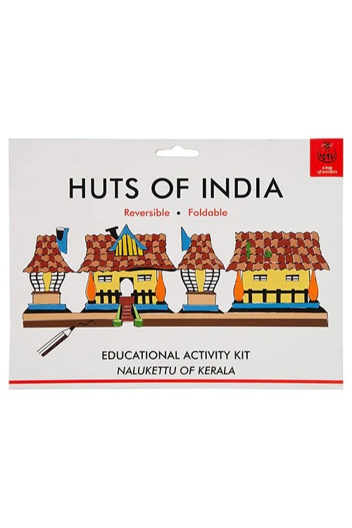 Huts of India: Educational Activity Kit: Nalukettu of Kerala (DIY Origami Coloring Kit)