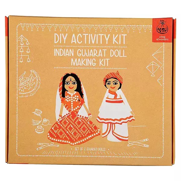 Indian Gujarat Doll Making Kit: Set of 2 Bengali Dolls (Do it Yourself)