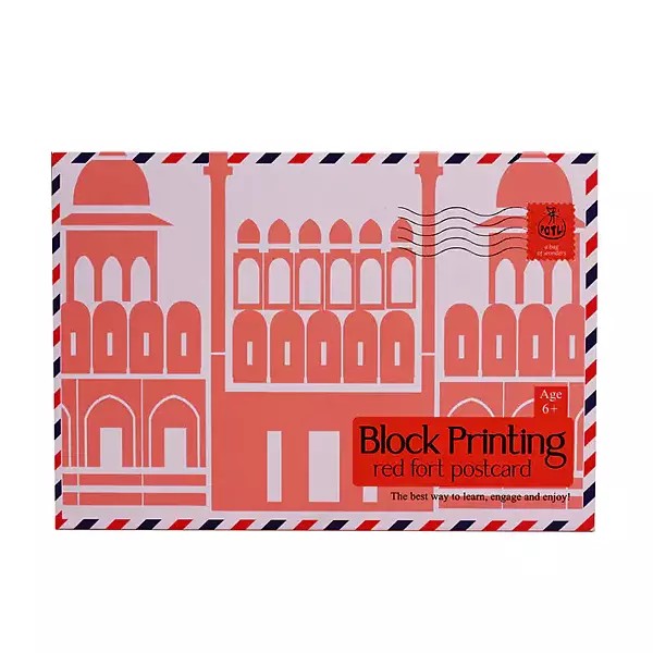Red Fort Postcard Block Printing:  Age 6+ (Do it Yourself)