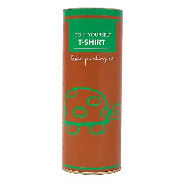 Cotton T-Shirt Block Printing Kit Lt Green Turtle (Do it Yourself)