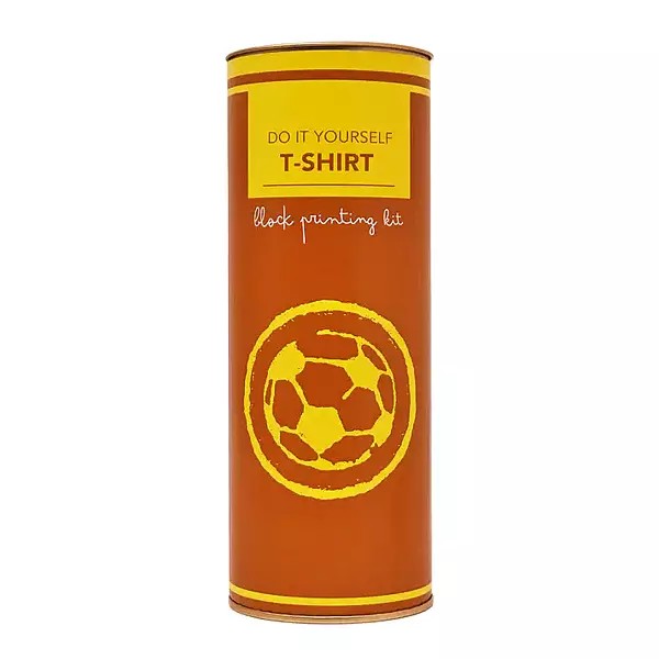 Cotton T-Shirt Block Printing Kit Yellow Football (Do it Yourself)