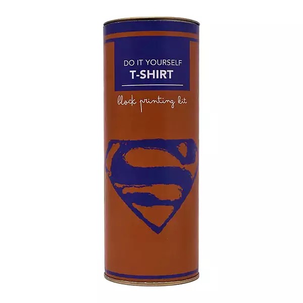 Cotton T-Shirt Block Printing Kit Blue Superman (Do it Yourself)