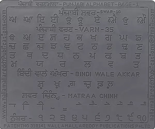 ਪੰਜਾਬੀ ਵਰਣਮਾਲਾ- Punjabi Language Alphabet Slates for Children with Complete Letters in Grooves to Learn Thoroughly by Tracing with Pencil (Punjabi)