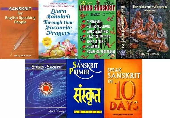 Learn Sanskrit with Roman Script (Set of 7 Books)