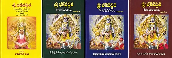 శ్రీ భగవద్గీత- గీతాస్వరప్రస్తారవ్యాఖ్య: Shri Bhagavad Gita- Gitasvaraprastara Vyakhya in Telugu (Set of 3 Volumes with Complementary Book)
