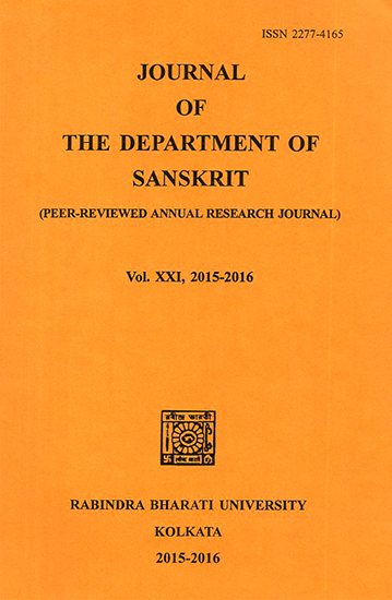 Journal of The Department of Sanskrit- Volume 21, 2015-16