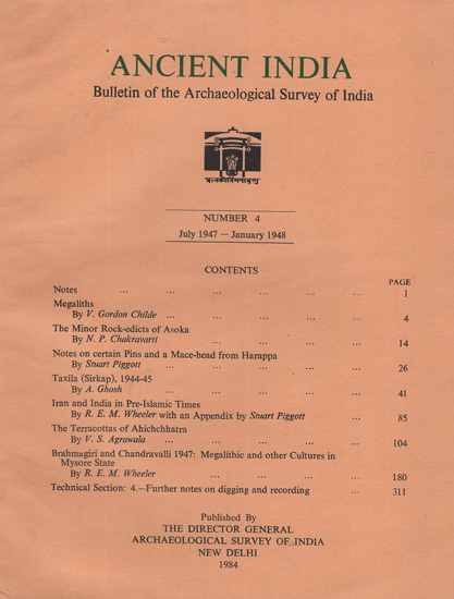 Ancient India- Bulletin of the Archaeological Survey of India (Number 4)