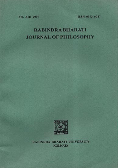 Rabindra Bharati Journal of Philosophy: Vol.XIII- 2007 (An Old and Rare Book)