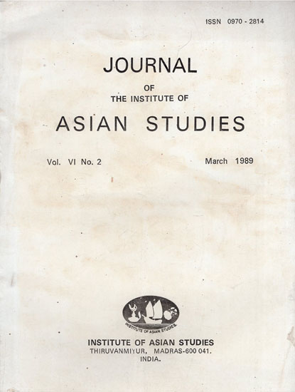 Journal of The Institute of Asian Studies- Vol. VI. No. 2- March 1989 (An Old and Rare Book)
