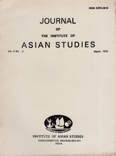 Journal of The Institute of Asian Studies- Vol. X, No. 2- March 1993 (An Old and Rare BooK)