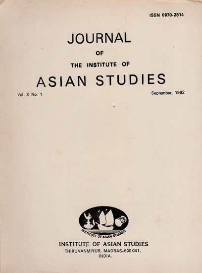 Journal of The Institute of Asian Studies- Vol. X, No. 1- September 1992 (An Old and Rare Book)