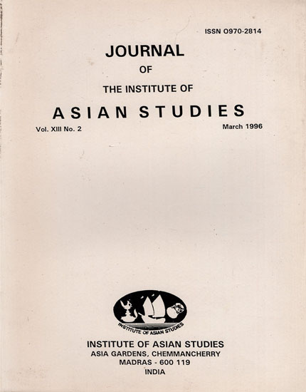 Journal of The Institute of Asian Studies- Vol. XIII, No. 2- March 1996 (An Old and Rare Book)