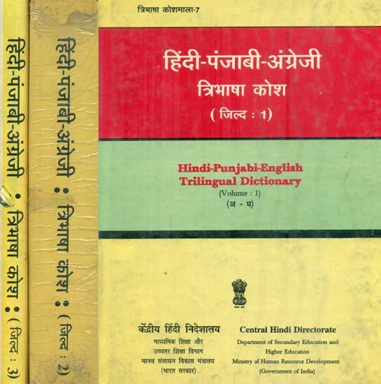 हिंदी पंजाबी अंग्रेजी : Hindi, Punjabi and English Dictionary in Set of 3  Volumes (An Old and Rare Book)
