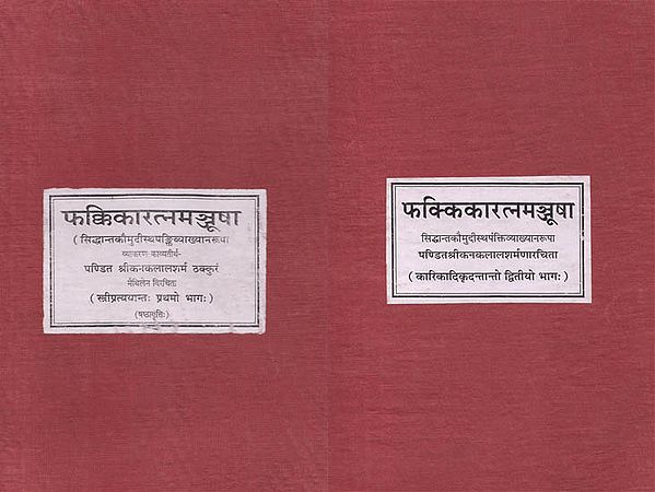 फक्किकारत्नमञ्जूषा: The Phakkikaratna Manjusa in Two Volumes (Photostat Book)