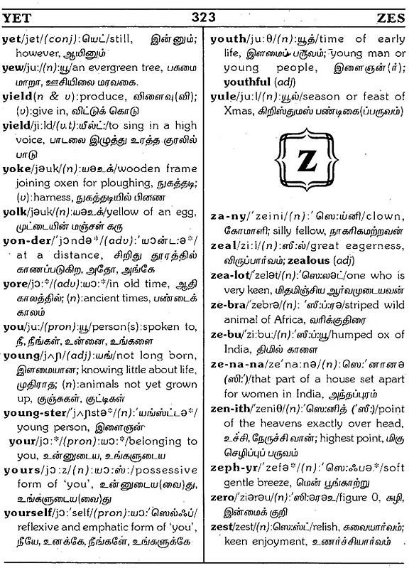 assignment in tamil dictionary