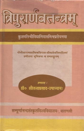 त्रिपुरार्णवतन्त्रम् - Tripurarnava Tantra Foreword By Vidyaniwas Misra (An Old and Rare Book)