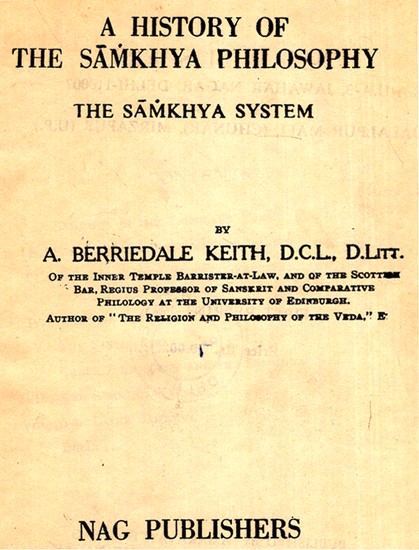 The History of Samkhya Philosophy- The Samkhya System &#40;An Old and Rare Book&#41;