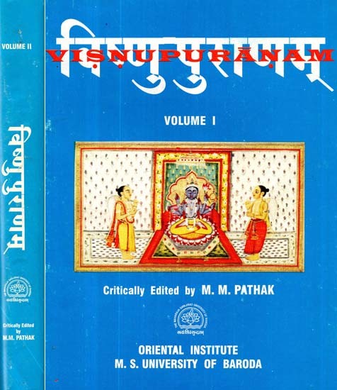 विष्णुपुराणम्- The Critical Edition of the Visnupuranam- Amasas I-VI (An Old and Rare with pin hole Book, Set of 2 Volumes)