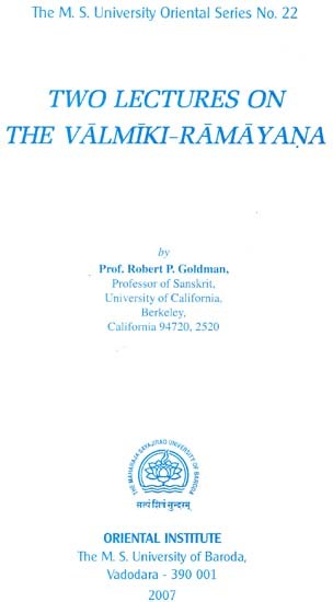 Two lectures On the Valmiki Ramayana