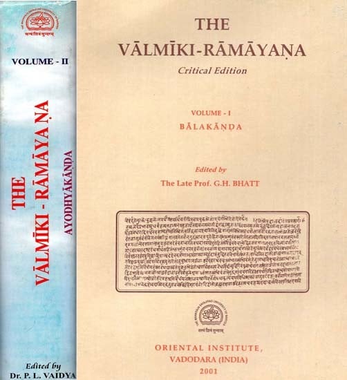 The Valmiki - Ramayana: Critical Edition (Set of 2 Volumes) (An Old and Rare Book)