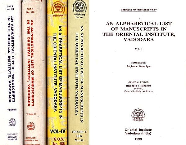 An Alphabetical List Of Manuscripts In The Oriental Institute Vadodara (Set of 5 Volumes)