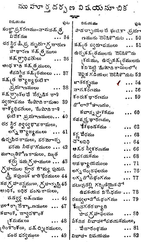 ముహూర్త దర్పణము: Muhurta Darpana (telugu) 